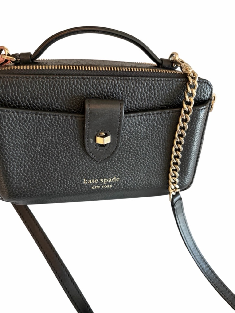 Kate Spade Hudson black pebble leather double zip crossbody - Picture 5 of 12